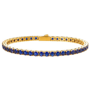 Tennis bracelet gold blue 4mm