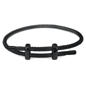 Black Rope Steel Bracelet